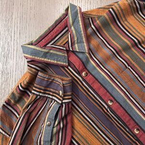 Territory Ahead Shirt Mens XL Multicolor Striped Button Down vibrant